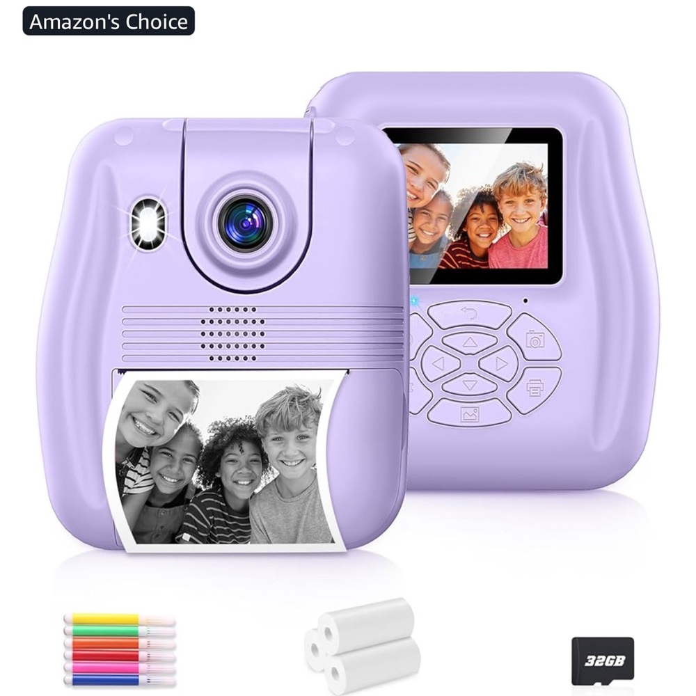 Purple Instant Print Kids Camera